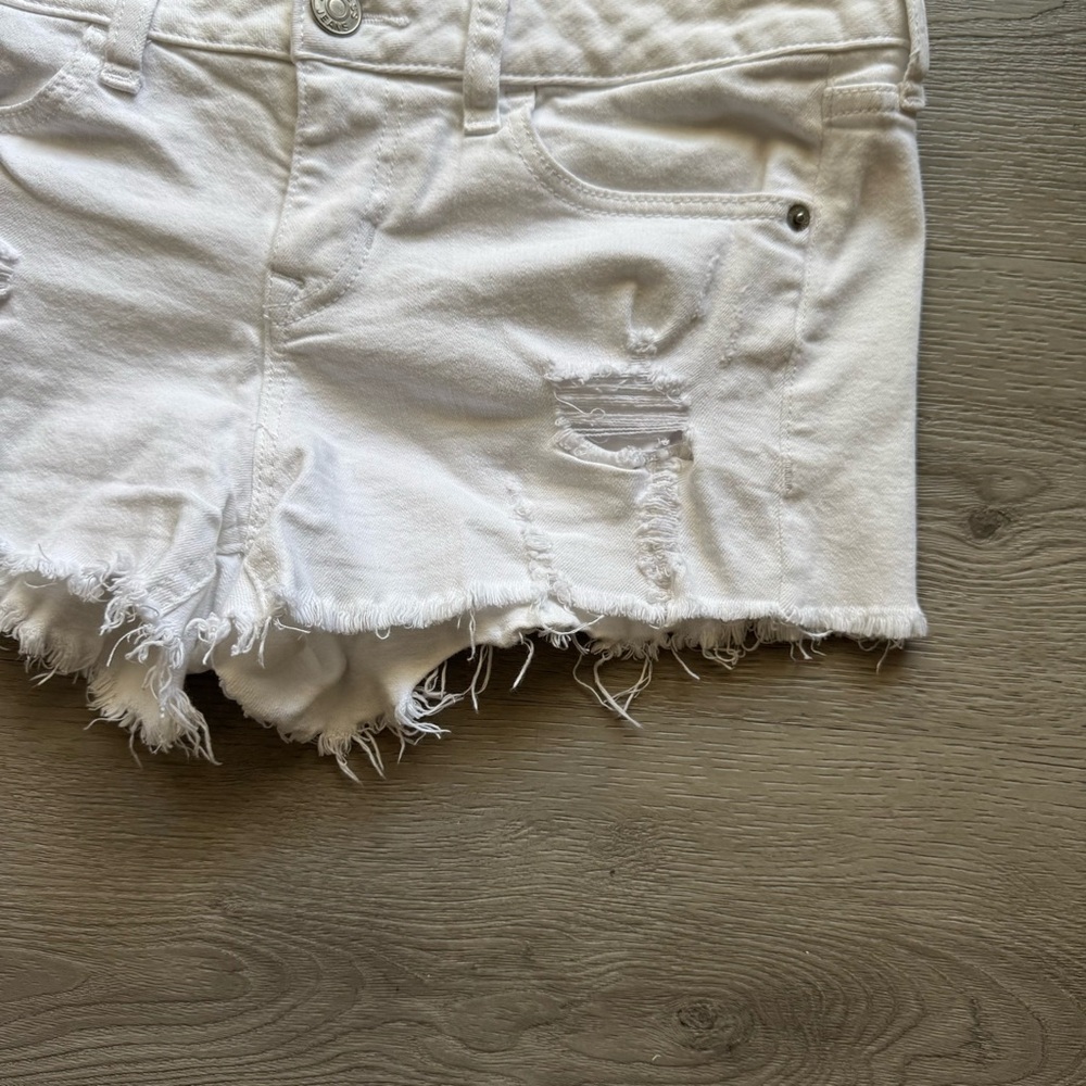 Express Low Rise Cut Off Denim Shorts - Picture 2 of 6